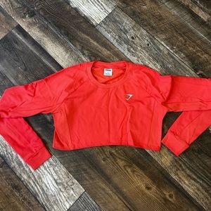 cropped gymshark sweatshirt, coral, size s